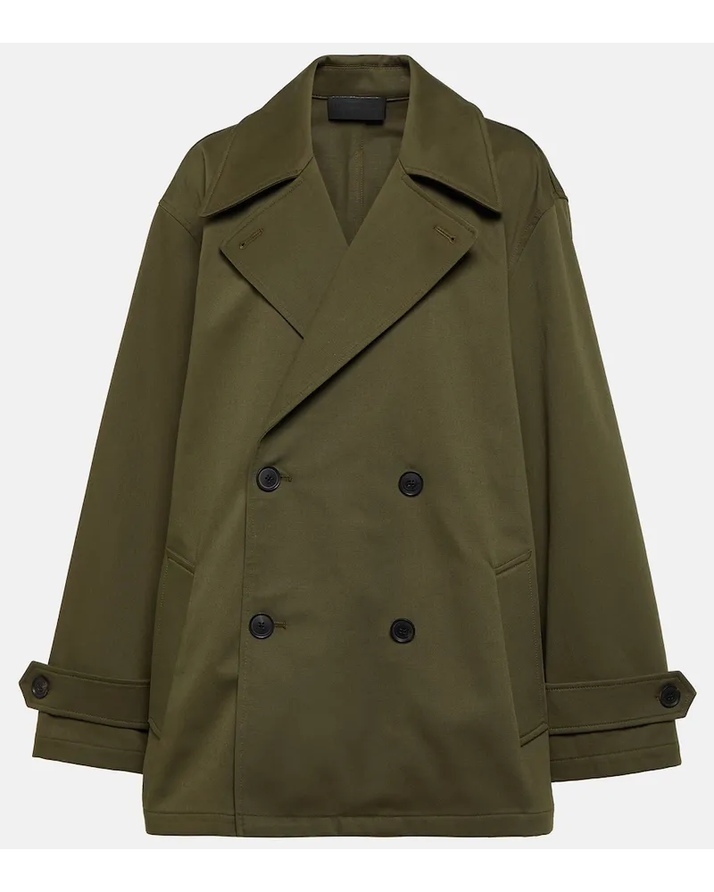 Nili Lotan Trench Cade in twill di cotone Verde