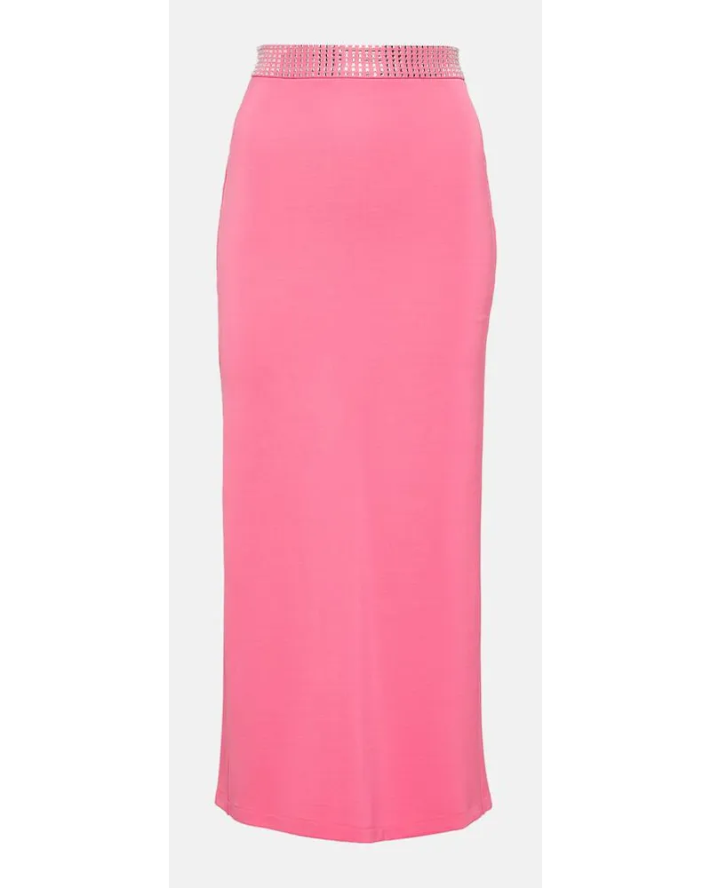 David Koma Gonna midi con cristalli Rosa