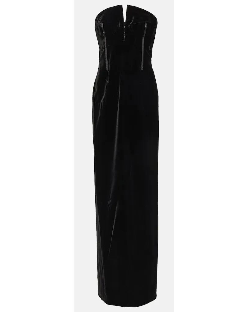 Tom Ford Abito bustier lungo in velluto Nero