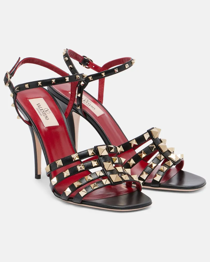 Valentino Garavani Sandali Rockstud in pelle Nero