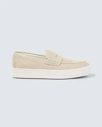 Christian Louboutin Mocassini Paqueboat in pelle e lino Beige