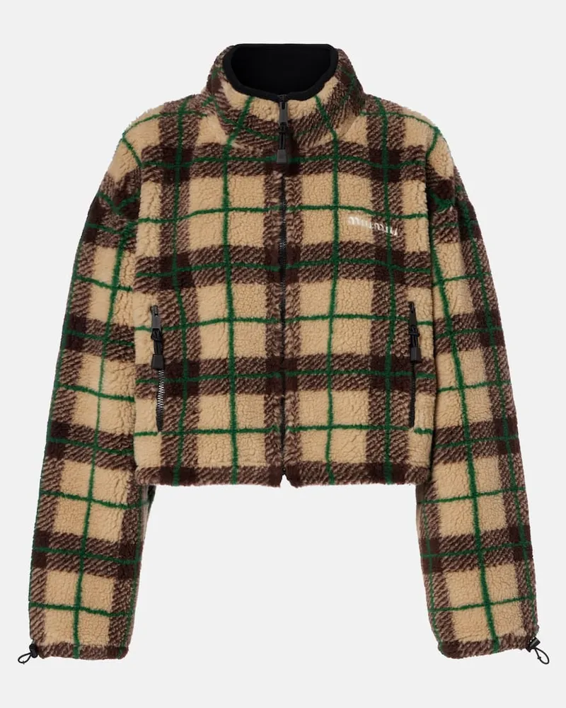Miu Miu Giacca cropped a quadri Multicolore