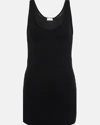 Saint Laurent Tank top in lana con scollo rotondo Nero