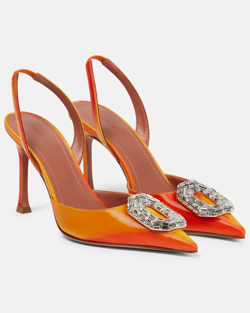 Amina Muaddi Pumps slingback Camelia 90 in PVC Arancione