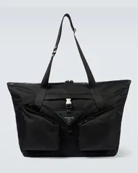 Prada Borsa da viaggio in Re-Nylon con pelle Nero