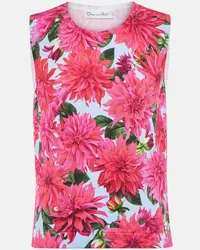 Oscar de la Renta Tank top in misto cotone con stampa Rosa