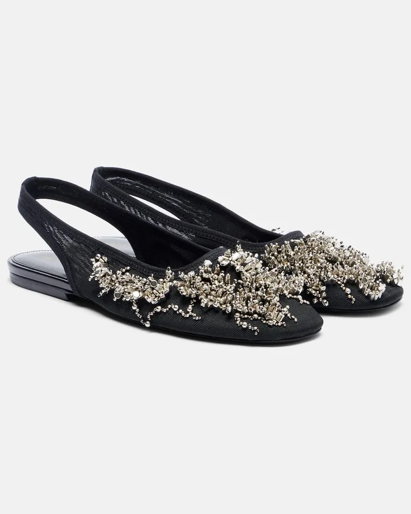 Dries van Noten Ballerine slingback con decorazioni Nero