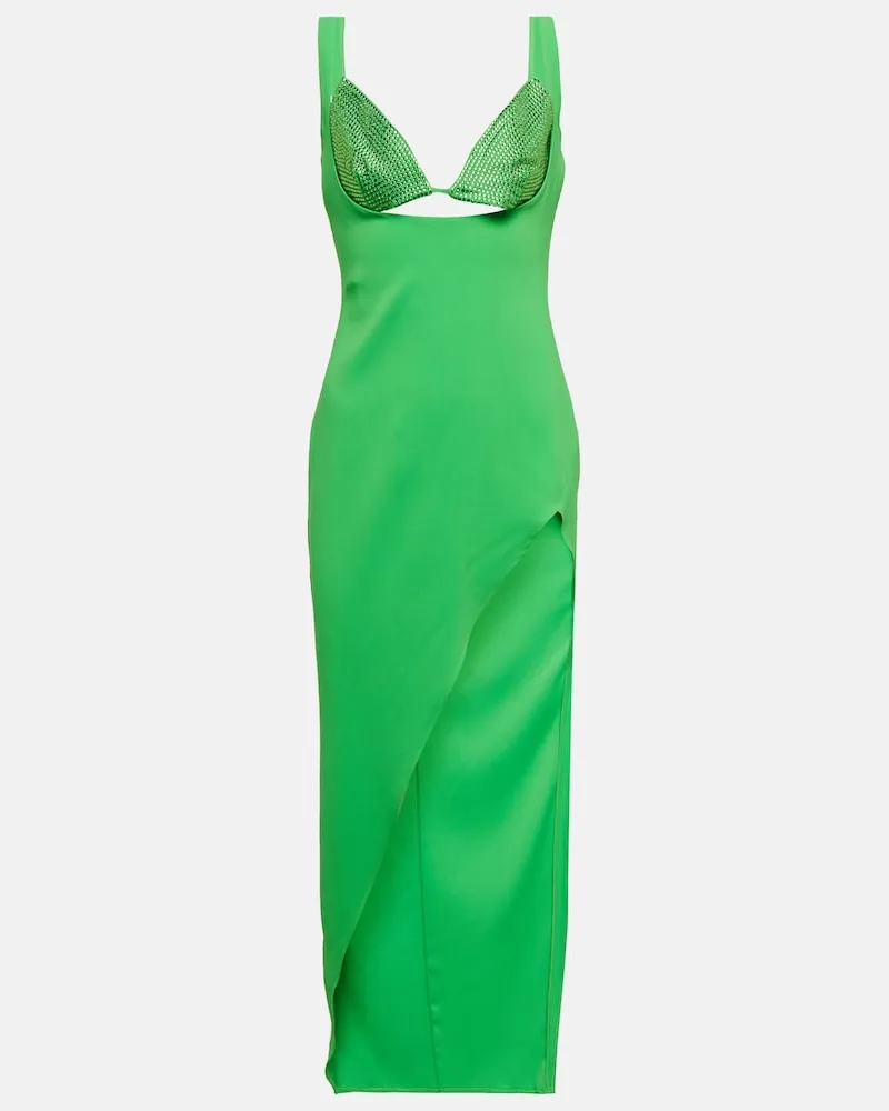 Giuseppe di Morabito Abito midi con cristalli Verde