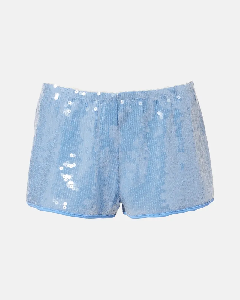 Oséree OsÃ©ree Shorts con paillettes Blu