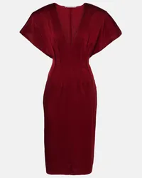 Stella McCartney Abito midi in raso Rosso