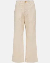 Velvet Pantaloni cropped a gamba larga Mya in cotone Beige