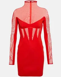 Thierry Mugler Miniabito con mesh Rosso