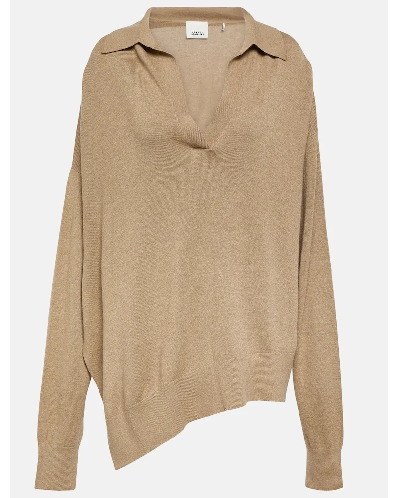 Isabel Marant Pullover Giliane in jersey di misto lana Marrone