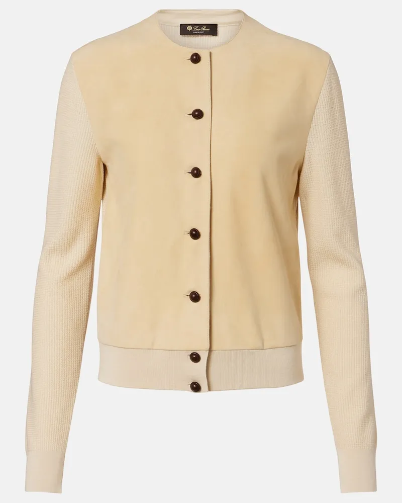 Loro Piana Cardigan Acacia in cashmere e seta Beige