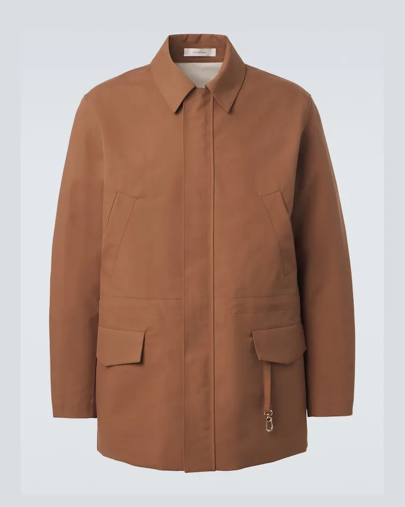 Umit Benan Giacca Country in cotone e lino Marrone