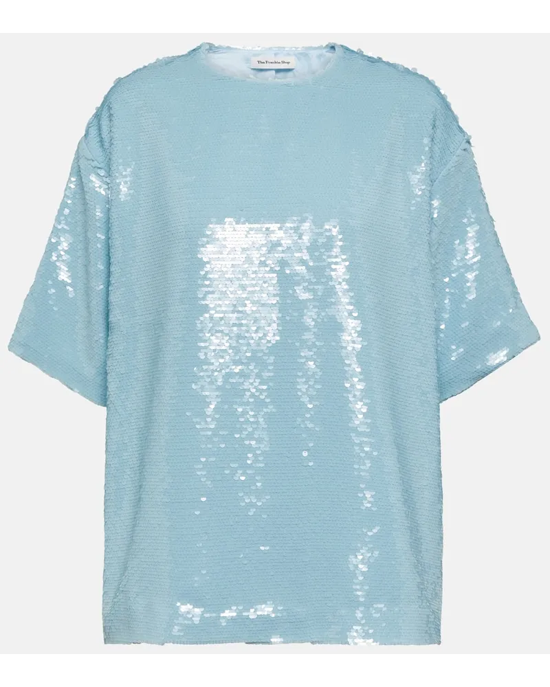 FRANKIE Shop T-shirt Jones con paillettes Blu