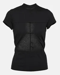 Rick Owens T-shirt in jersey di cotone con cut-out Nero