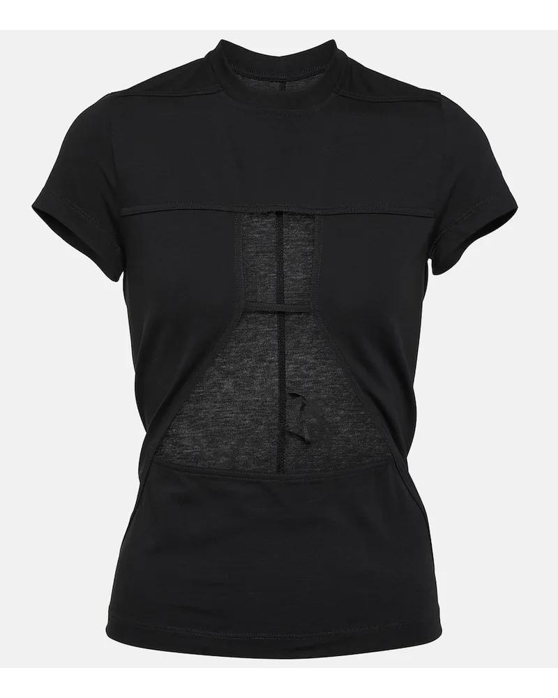 Rick Owens T-shirt in jersey di cotone con cut-out Nero