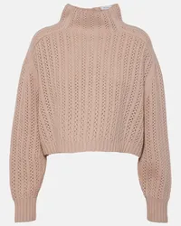 Max Mara Pullover cropped in lana e cashmere Rosa