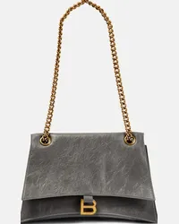 Balenciaga Borsa a spalla Crush Medium in pelle Grigio