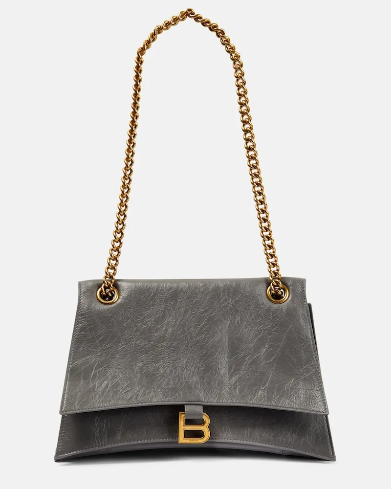 Balenciaga Borsa a spalla Crush Medium in pelle Grigio