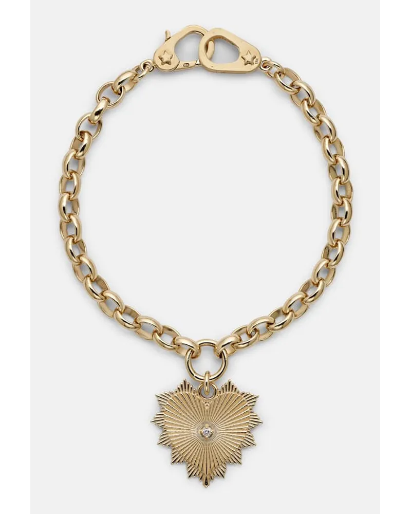 FOUNDRAE Bracciale Radiating Heart Medium in oro 18kt con diamante Oro