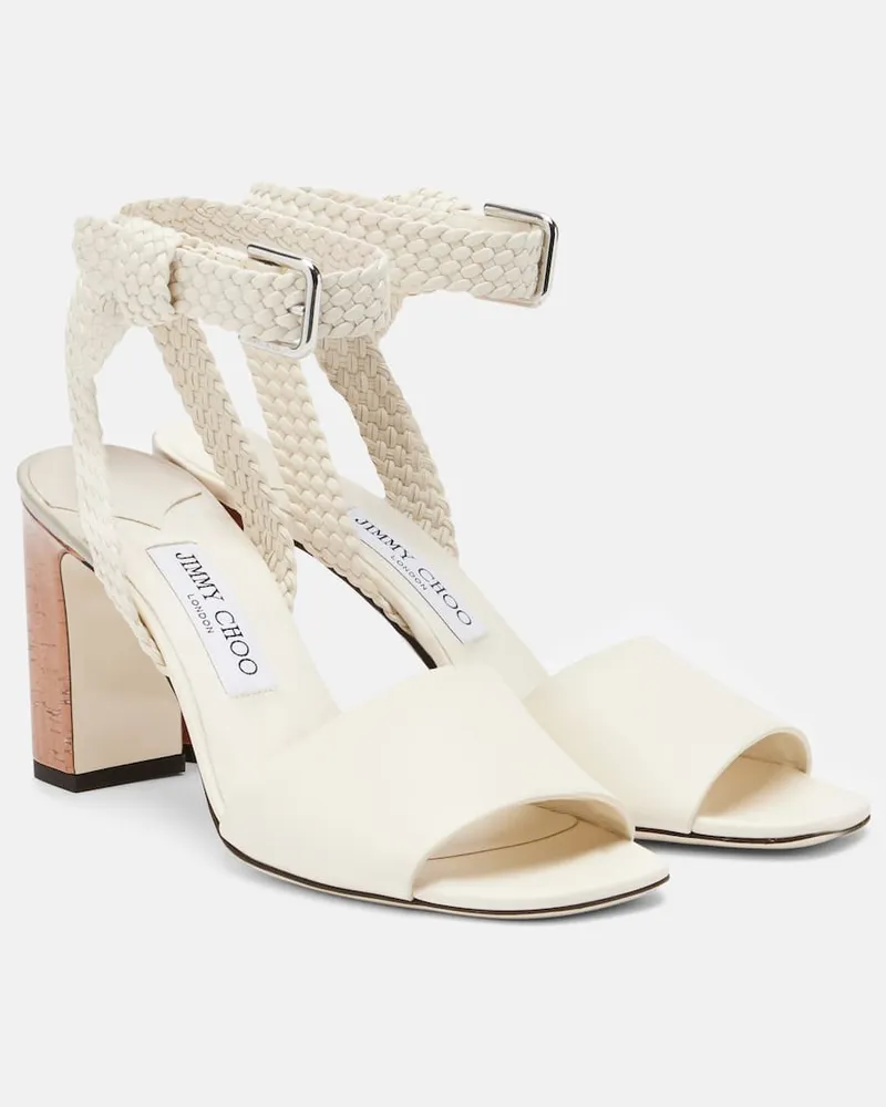 Jimmy Choo Sandali Rori 85 in suede Bianco