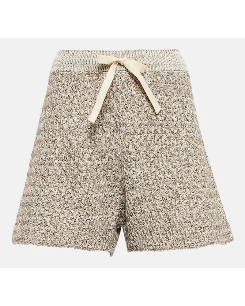 Jil Sander Shorts in misto cotone a maglie larghe Neutro