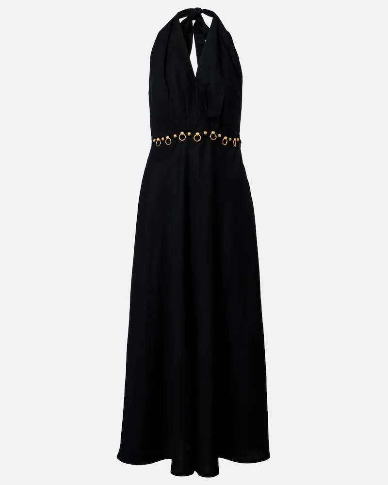 ViX Abito midi Hailey in misto lino Nero