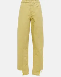 Jil Sander Jeans a gamba larga e vita alta Giallo