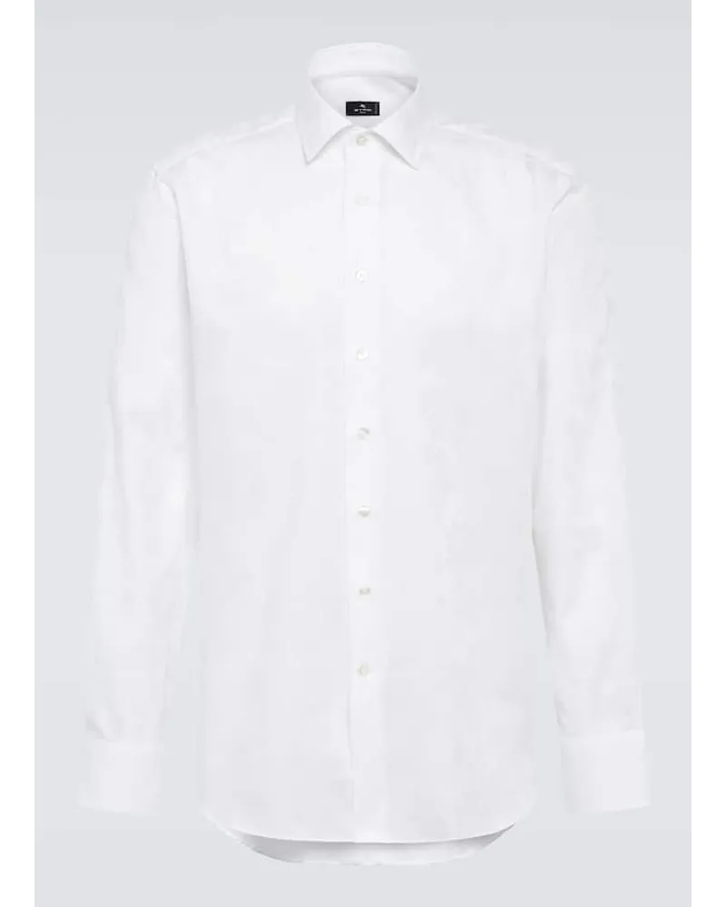 Etro Camicia in jacquard di cotone Bianco