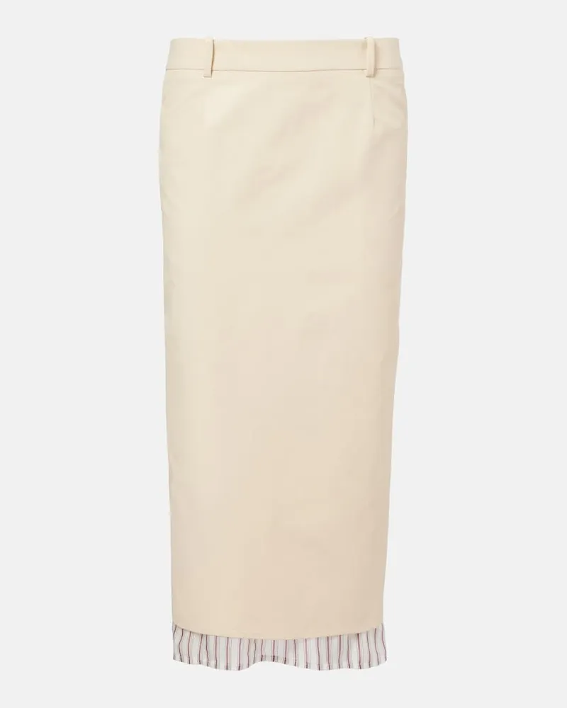 ATTICO Gonna a tubino in misto cotone Beige