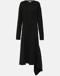 Jil Sander Abito midi asimmetrico in lana Nero