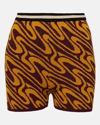 Dries van Noten Shorts in jacquard a vita alta Arancione