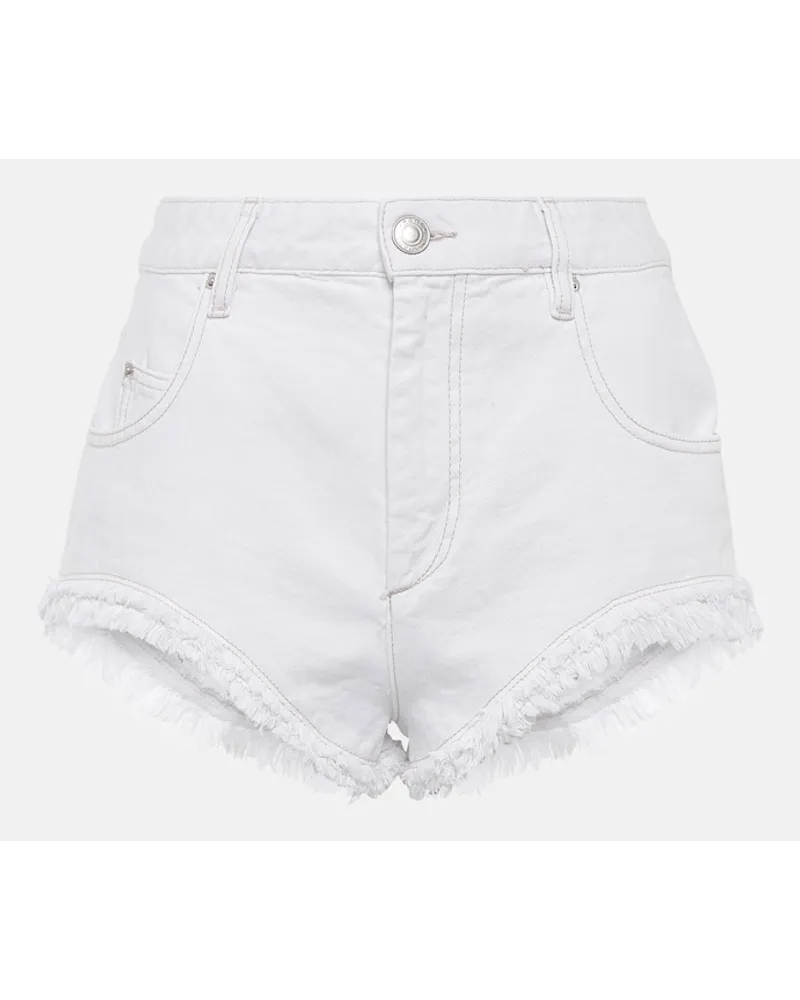 Isabel Marant Shorts Eneidao in cotone e canapa Bianco