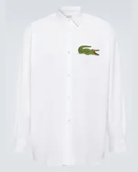 Comme des Garçons Comme des Garçons Shirt x Lacoste - Camicia in popeline di cotone con logo Bianco