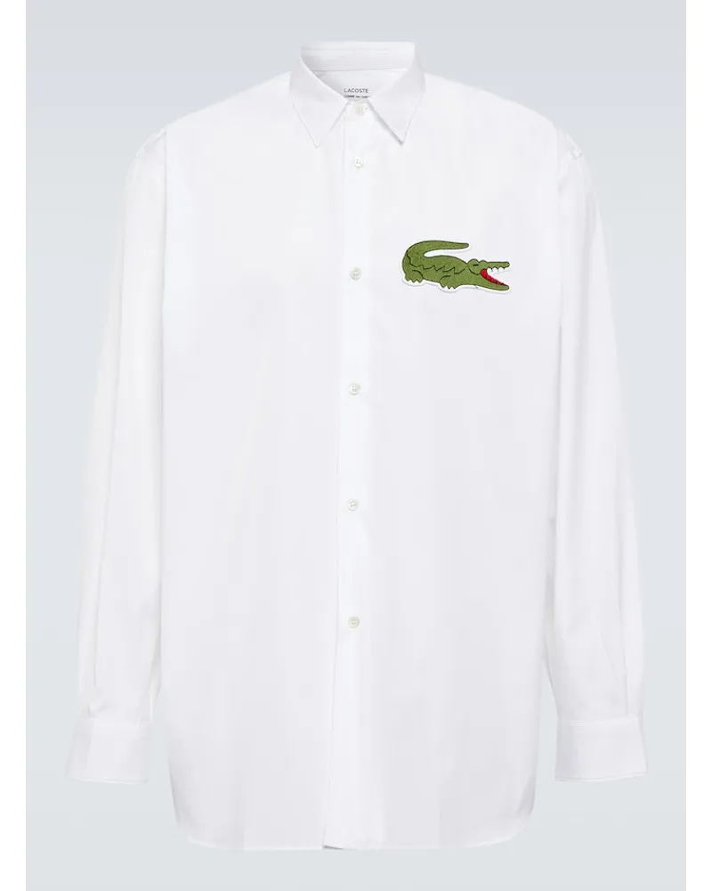 Comme des Garçons Comme des Garçons Shirt x Lacoste - Camicia in popeline di cotone con logo Bianco