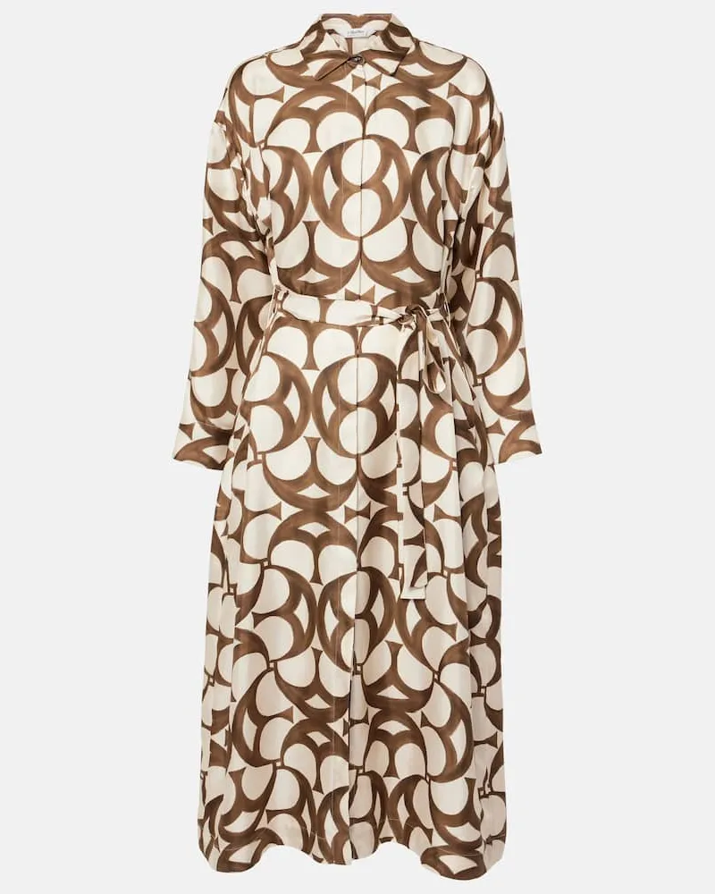 Max Mara Abito chemisier lleana in twill di seta Bianco