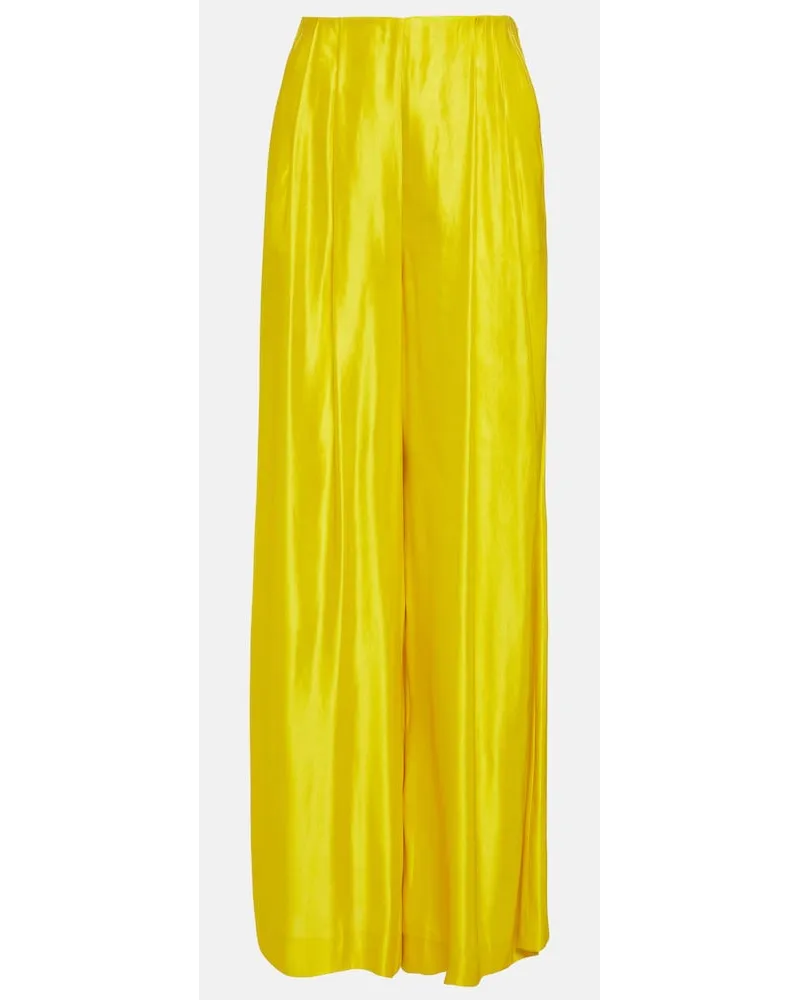 Dorothee Schumacher Pantaloni in misto canapa a gamba larga Giallo