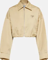 Prada Giacca cropped in Re-Nylon Beige