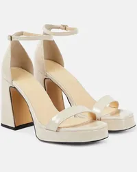 SOULIERS MARTINEZ Sandali Margaux in vernice con plateau Bianco