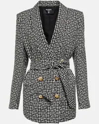 Balmain Blazer doppiopetto con stampa Nero