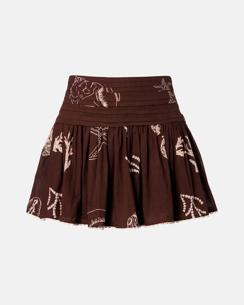 Poupette St Barth Minigonna Colleen in cotone Marrone