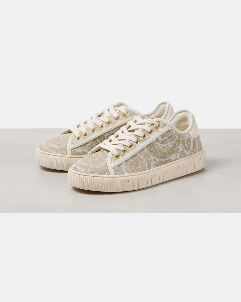 Versace Sneakers Baskets Barocco Greca Beige