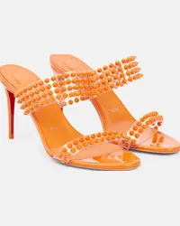 Christian Louboutin Sandali Spike Only 85 in PVC e vernice Arancione