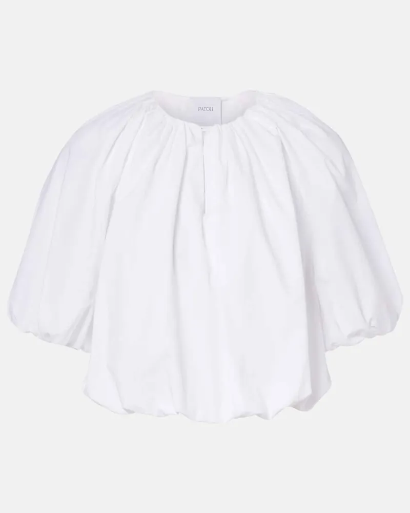 Patou Top in cotone arricciato Bianco