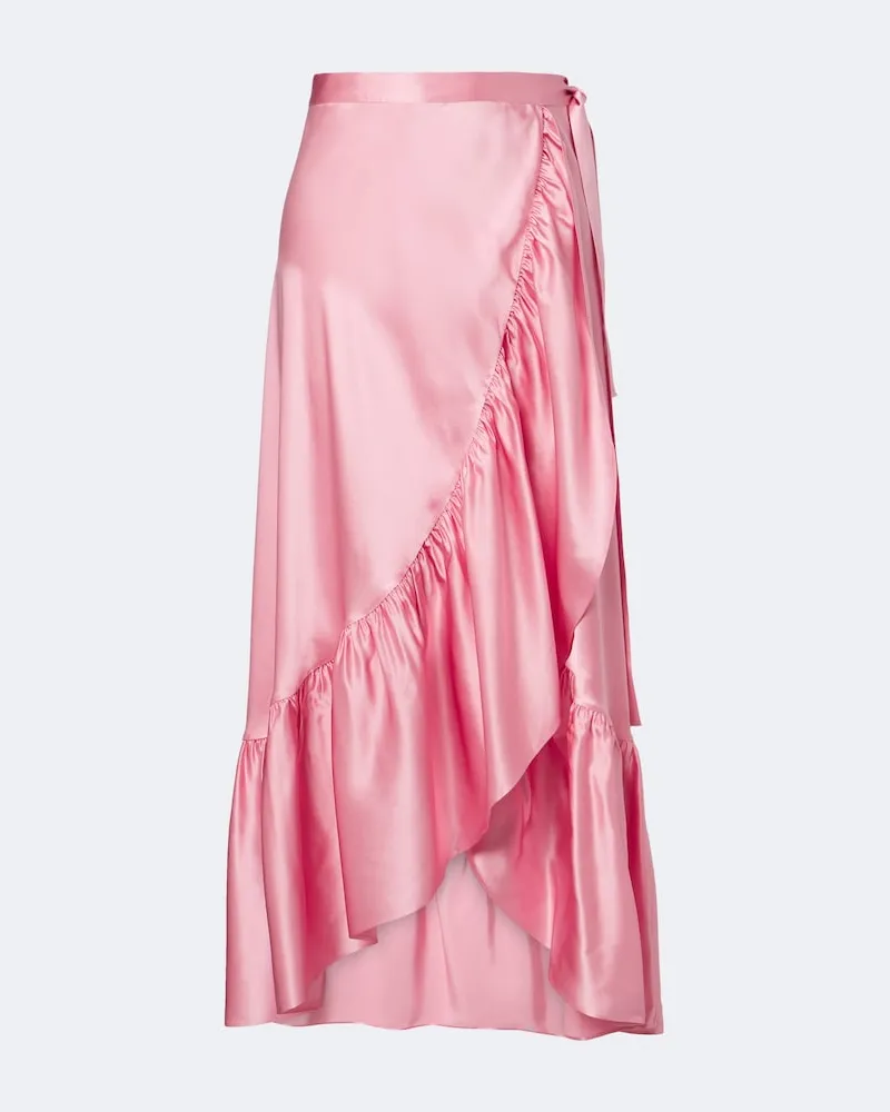 Eres Gonna midi Conversion in raso di seta Rosa