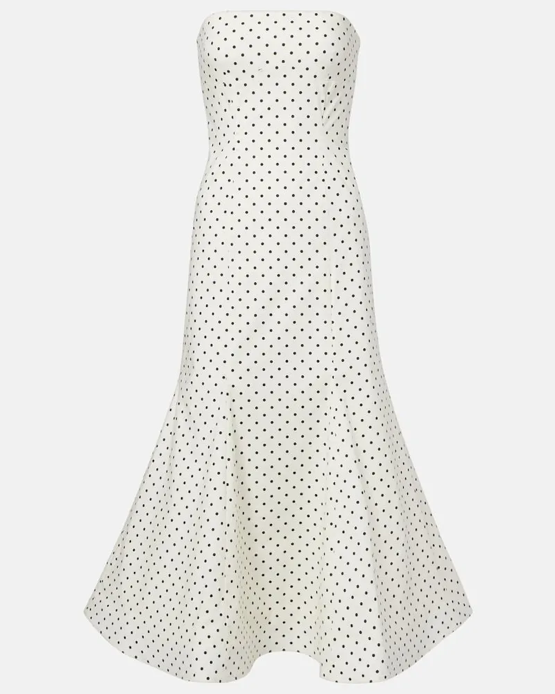 ROTATE Birger Christensen Abito midi Amadelle in misto cotone Bianco