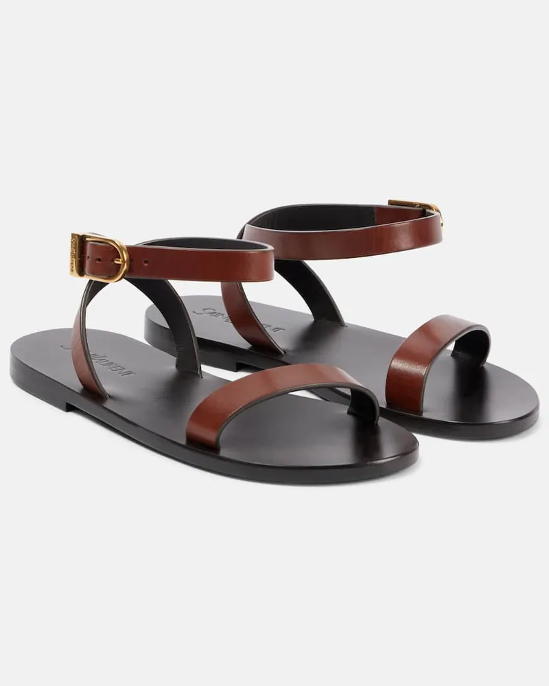Saint Laurent Sandali Sahara in pelle Marrone