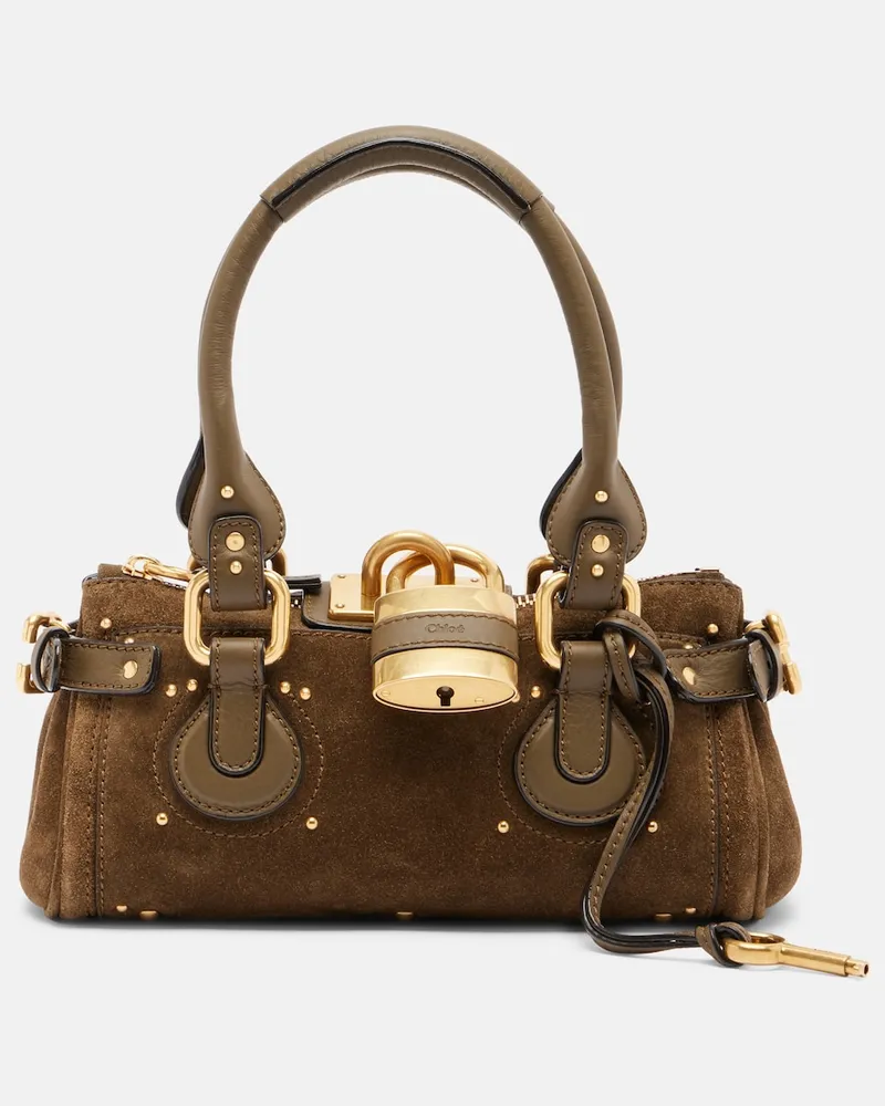 Chloé Chloé Borsa a spalla Paddington Small in suede Verde